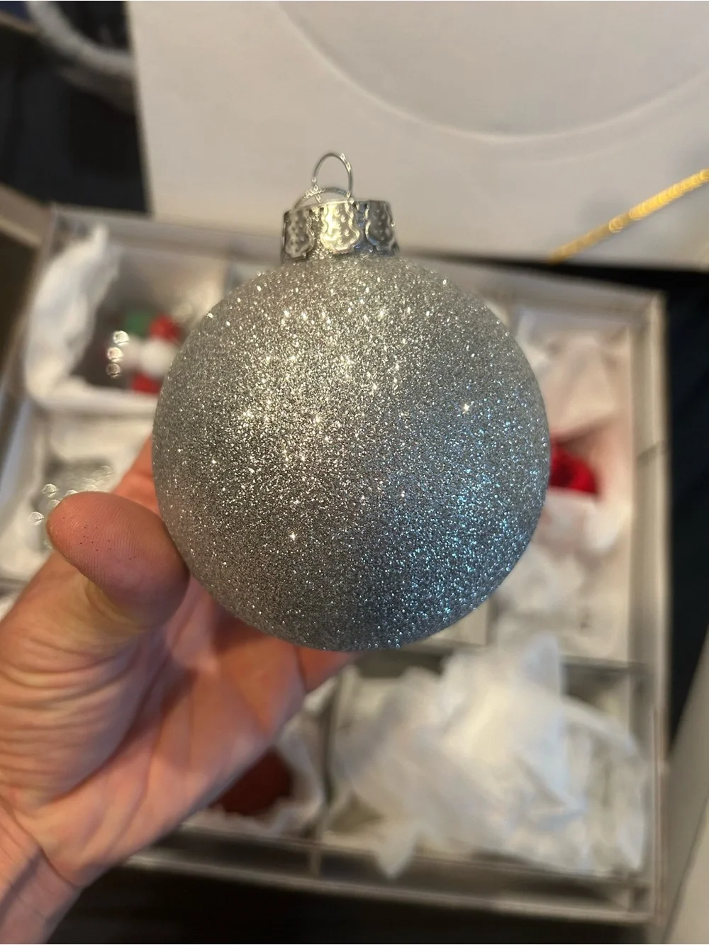 Holiday Christmas Ornament Set - Red, Green, Silver